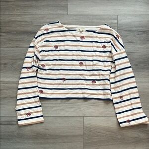 Madewell women Long Sleeve Striped Tee with Mushroom Accents